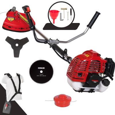 Roçadeira Profissional Lateral Kawashima Kw52l À Gasolina 52c 2,5hp Com Faca 3 Pontas + Faca 80 Dentes Duraline 255mm 1