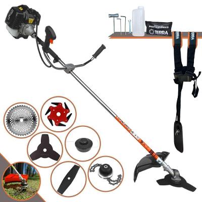 Roçadeira Profissional Lateral Terra Grh430 À Gasolina 43cc 2t 1,7hp + Faca 2 Pontas 330mm + Faca 40 Dentes 255mm + Tri