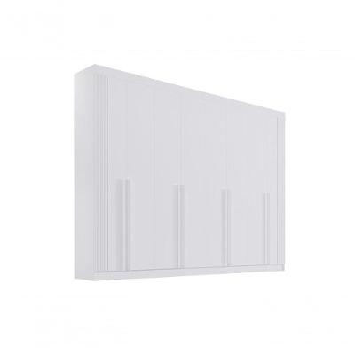 Guarda Roupa Casal 8 Portas Ripado 8 Gavetas Com Pés Daymont - D' Doro Branco/ripado