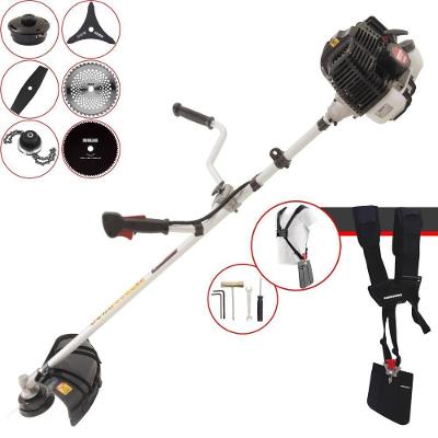 Roçadeira Profissional Lateral Kawashima Kw43le À Gasolina 43cc 1,7hp + Faca 2 Pontas 330mm + Faca 40 Dentes 255mm + Fa