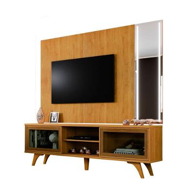 Rack Vitrum Com Painel Vitrum Com Espelho Led 218 Mavaular Naturale