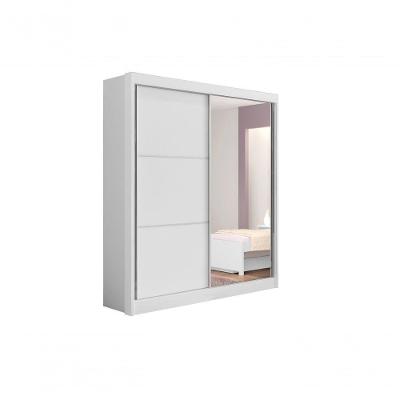 Guarda Roupa Casal Athenas 2 Portas 3 Gavetas Com Espelho Sem Pés - D' Doro Branco
