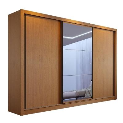 Guarda Roupa Casal Europa Com 3 Espelho 3 Portas Minastex Carvalho