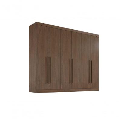 Roupeiro 6 Portas 6 Gavetas Sem Pés Da Vinci Plus - D' Doro Castanho