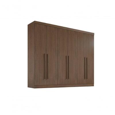 Roupeiro 6 Portas 6 Gavetas Com Pés Da Vinci Plus - D' Doro Castanho