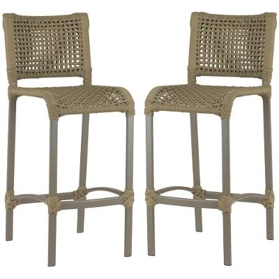 2 Banquetas Haiti Corda Náutica Alumínio Trama Original Rami