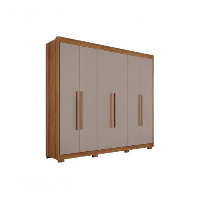 Guarda-roupa Casal Itália 6 Portas 100% Mdf Salleto Cinamomo/off White