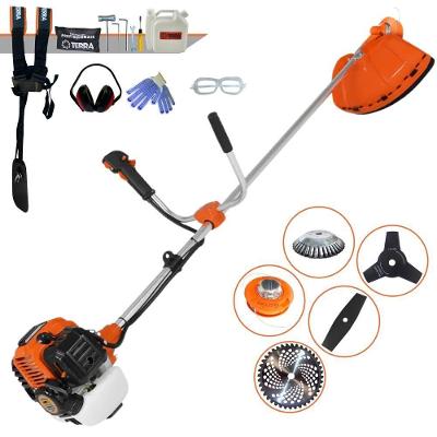 Roçadeira Profissional Lateral Terra Gr520xp À Gasolina 52cc 2t 2,5hp + Faca 2 Pontas 330mm + Faca 3 Pontas 255mm + Esc
