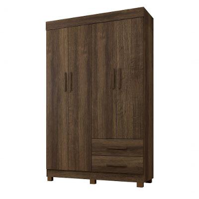 Roupeiro Copacabana New 4 Portas 2 Gavetas Benetil Imbuia
