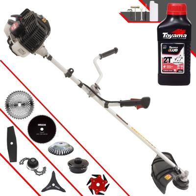 Roçadeira Kawashima Kw52le 52c 2,5hp 2t + Faca 2 Pontas + Faca 40 Dentes + Faca 80 Dentes + Faca 6 Pontas + Escova 38 Cerdas