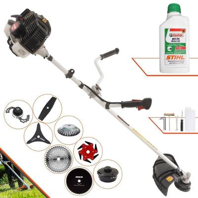 Roçadeira Kawashima Kw52le 52c 2,5hp 2t + Faca 2 Pontas + Faca 40 Dentes + Faca 80 Dentes + Faca 6 Pontas + Escova 38 Cerdas