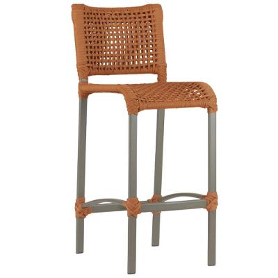 Banqueta Haiti Corda Náutica Alumínio Trama Original Terra Cota