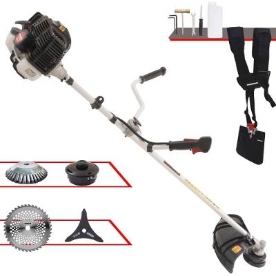 Roçadeira Profissional Lateral Kawashima Kw43le À Gasolina 43cc 1,7hp + Faca 40 Dentes Duraline 255mm 2mm + Escova Rota