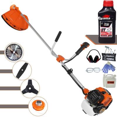 Roçadeira Profissional Lateral Terra Gr520xp À Gasolina 52cc 2t 2,5hp + Faca 2 Pontas Duraline 330mm + Faca 3 Pontas Du