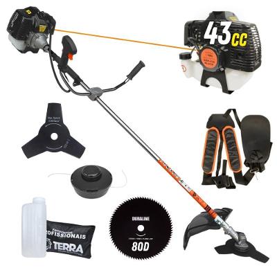 Roçadeira Profissional Lateral Terra Grh430 À Gasolina 43cc 2t 1,7hp + Faca 80 Dentes Duraline 255mm 1,5mm - 255258oju