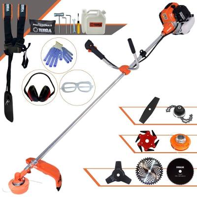 Roçadeira Profissional Lateral Terra Gr520xp À Gasolina 52cc 2t 2,5hp + Faca 2 Pontas + Faca 3 Pontas + Faca 6 Pontas +