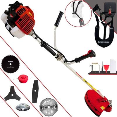 Roçadeira Profissional Kawashima Kw52l À Gasolina 52c 2,5hp + Faca 2 Pontas + Faca 40 Dentes + Faca 80 Dentes + Escova