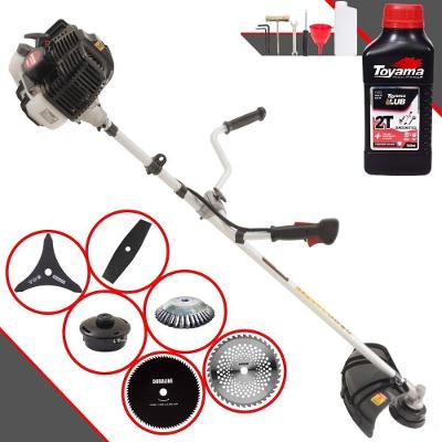 Roçadeira Kawashima Kw52le À Gasolina 52c 2,5hp 2t + Faca 2 Pontas + Faca 40 Dentes + Faca 80 Dentes + Escova 38 Cerdas