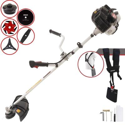 Roçadeira Profissional Lateral Kawashima Kw52le À Gasolina 52c 2,5hp 2t + Faca 2 Pontas 330mm + Faca 80 Dentes 255mm +