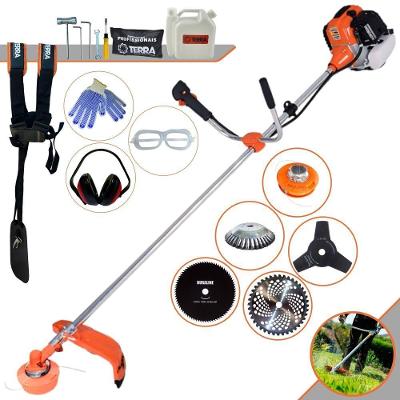 Roçadeira Profissional Lateral Terra Gr520xp À Gasolina 52cc 2t 2,5hp + Faca 3 Pontas 255mm + Faca 80 Dentes 255mm + Es