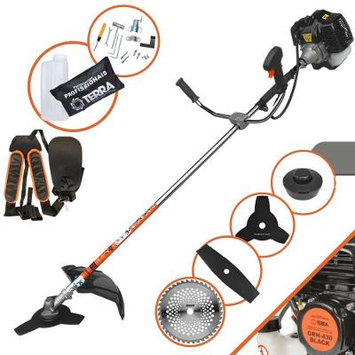 Roçadeira Profissional Lateral Terra Grh430 À Gasolina 43cc 2t 1,7hp + Faca 2 Pontas Duraline 330mm 2,7mm + Faca 40 Den