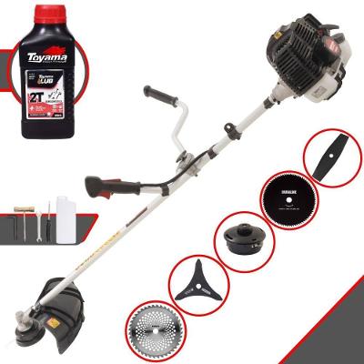 Roçadeira Kawashima Kw43le À Gasolina 43cc 1,7hp + Faca 2 Pontas 330mm + Faca 40 Dentes 255mm + Faca 80 Dentes 255mm