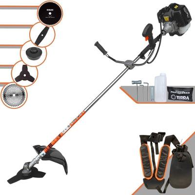 Roçadeira Profissional Lateral Terra Grh430 À Gasolina 43cc 1,7hp + Faca 2 Pontas 330mm 2,7mm + Faca 40 Dentes 255mm 2m