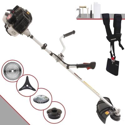 Roçadeira Profissional Lateral Kawashima Kw52le À Gasolina 52c 2,5hp 2t + Faca 40 Dentes Duraline 255mm + Escova Rotati