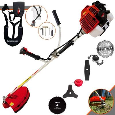 Roçadeira Profissional Lateral Kawashima Kw52l À Gasolina 52c 2,5hp + Faca 2 Pontas 330mm + Faca 40 Dentes 255mm + Faca