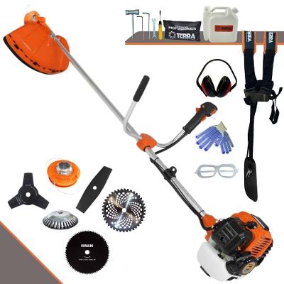 Roçadeira Profissional Lateral Terra Gr520xp À Gasolina 52cc 2t 2,5hp + Faca 2 Pontas + Faca 3 Pontas + Faca 80 Dentes