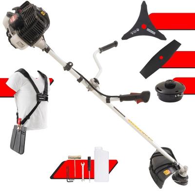 Roçadeira Profissional Lateral Kawashima Kw52le À Gasolina 52c 2,5hp Com Faca 3 Pontas + Faca 2 Pontas Duraline 330mm 2