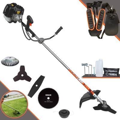Roçadeira Profissional Lateral Terra Grh430 À Gasolina 43cc 1,7hp + Faca 2 Pontas 330mm 2,7mm + Faca 80 Dentes 255mm 1,