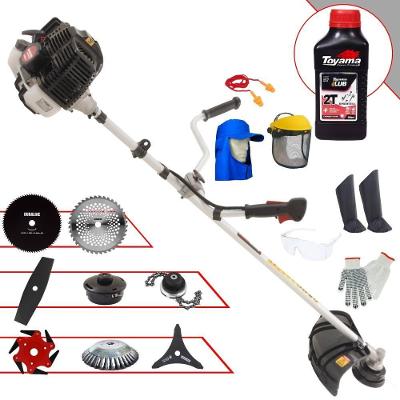 Roçadeira Kawashima Kw43le 43cc 1,7hp + Faca 2 Pontas + Faca 40 Dentes + Faca 80 Dentes + Trimmer + Escova 38c + Faca 6 Pontas