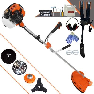Roçadeira Profissional Lateral Terra Gr520xp À Gasolina 52cc 2t 2,5hp + Faca 3 Pontas Duraline 255mm + Faca 80 Dentes D