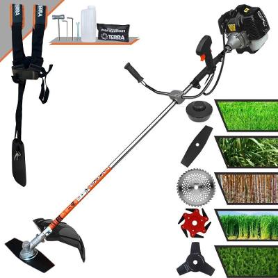 Roçadeira Profissional Lateral Terra Grh520 À Gasolina 52cc 2t 2,5hp + Faca 3 Pontas 255mm 2,9mm + Faca 40 Dentes 255mm