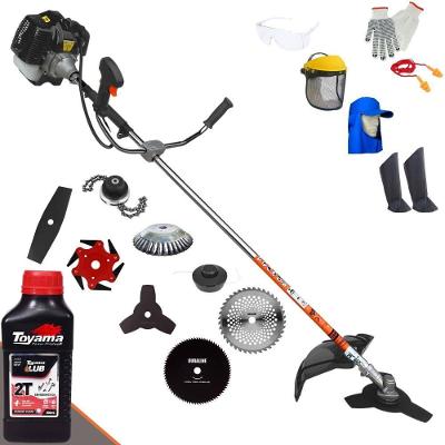 Roçadeira Terra Grh430 43cc 1,7hp + Faca 2 Pontas + Faca 40 Dentes + Faca 80 Dentes + Faca 6 Pontas + Escova 38c