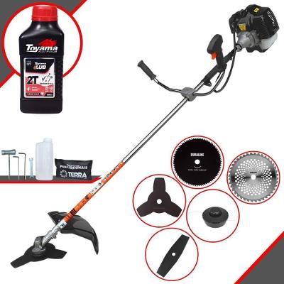 Roçadeira Profissional Terra Grh430 À Gasolina 43cc 1,7hp + Faca 2 Pontas 330mm + Faca 40 Dentes 255mm + Faca 80 Dentes