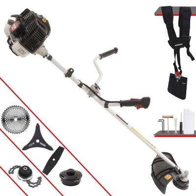 Roçadeira Profissional Lateral Kawashima Kw43le À Gasolina 43cc 1,7hp + Faca 2 Pontas Duraline 330mm + Faca 40 Dentes D