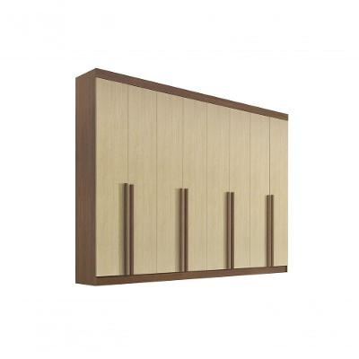 Guarda Roupa Casal 8 Portas 8 Gavetas Sem Pés Daymont - D' Doro Castanho/linho