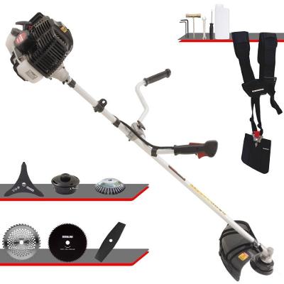 Roçadeira Profissional Lateral Kawashima Kw43le À Gasolina 43cc 1,7hp + Faca 2 Pontas + Faca 40 Dentes + Faca 80 Dentes