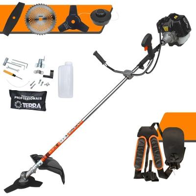 Roçadeira Profissional Lateral Terra Grh430 À Gasolina 43cc 2t 1,7hp + Faca 2 Pontas Duraline 330mm 2,7mm + Faca 40 Den