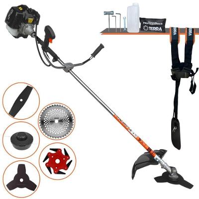 Roçadeira Profissional Lateral Terra Grh430 À Gasolina 43cc 2t 1,7hp + Faca 2 Pontas 330mm + Faca 40 Dentes 255mm + Fac