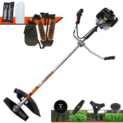 Roçadeira Profissional Lateral Terra Grh520 À Gasolina 52cc 2t 2,5hp + Faca 3 Pontas Duraline 255mm 2,9mm + Faca 80 Den