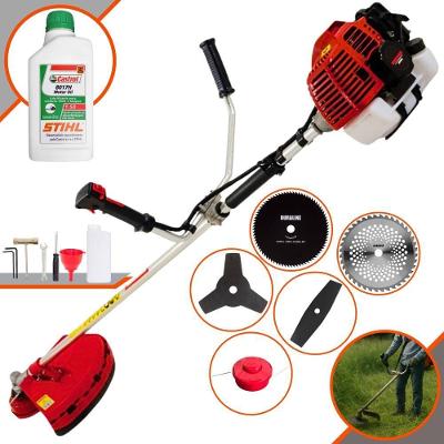 Roçadeira Profissional Kawashima Kw43l À Gasolina 43c 1,7hp + Faca 2 Pontas + Faca 40 Dentes + Faca 80 Dentes + Escova