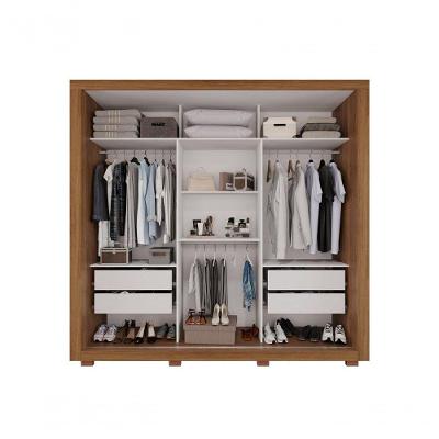 Guarda Roupa Casal Panamá Porta Espelho Central 3 Portas 4 Gavetas Salleto Branco
