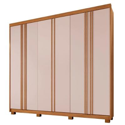 Guarda Roupa 6 Portas 4 Gavetas Lisboa Benetil Cinamomo/off White
