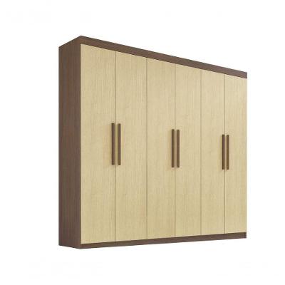 Guarda Roupa Casal 6 Portas Leblon Com Pés D' Doro Castanho-linho