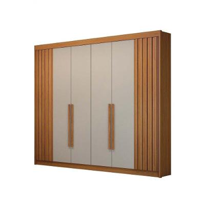 Guarda-roupa 06 Portas São Carlos S- Espelho - Leifer Móveis Cinamomo-off White