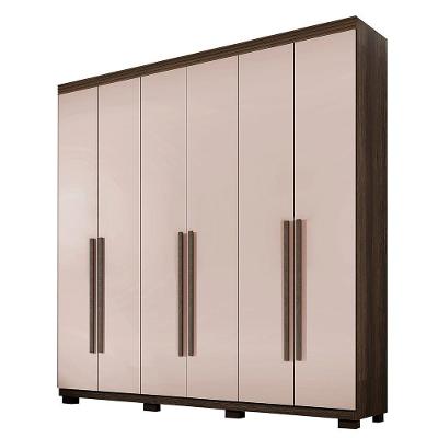 Guarda Roupa Moscou 6 Portas Benetil Imbuia/off White