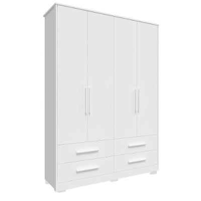 Armário Infantil 4 Portas Lisas Charlô - Móveis Peroba Branco Brilho